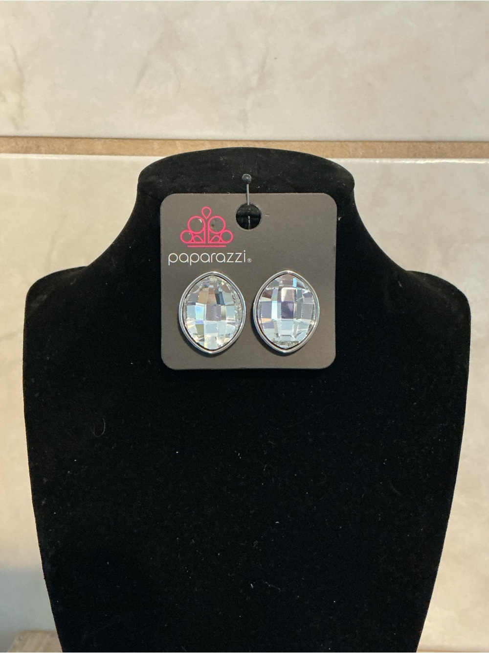 Paparazzi Iridescent Faceted Teardrop Stud Earrings